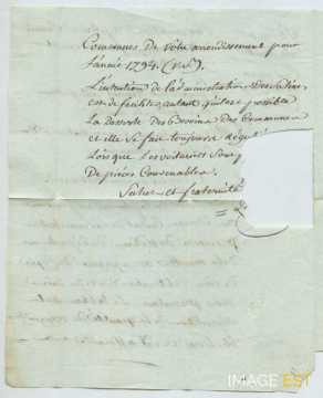 Lettre de l'Inspecteur général des Salines de la Meurthe (Château-Salins)