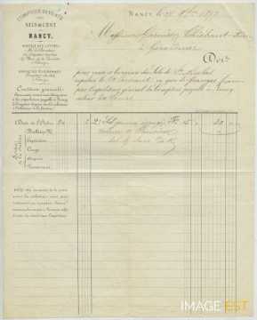 Lettre du Comptoir de vente des sels de l'Est (Nancy)
