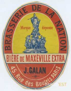 Étiquette Brasserie de la Nation (Paris)