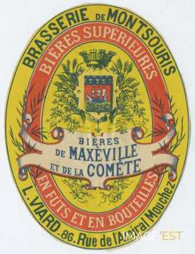Étiquette Bière de Maxéville et de la Comète (Paris)