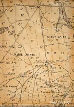 Carte de la "Partie sud de la route de Toul" (Meurthe-et-Moselle)