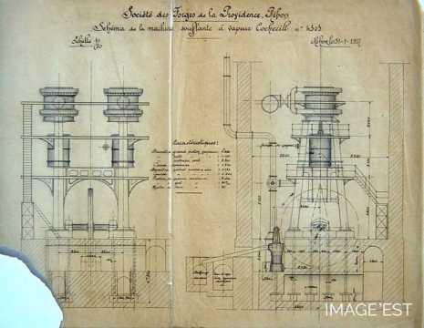 Plan de la soufflante à vapeur (Réhon)