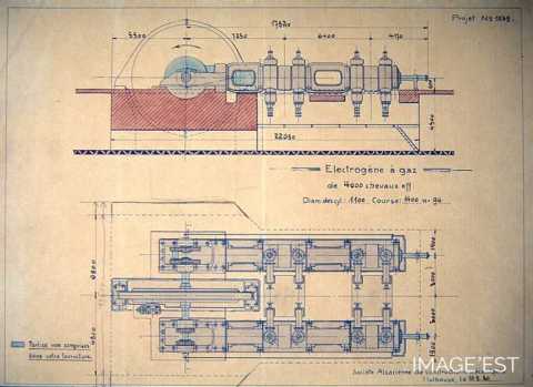Croquis d'un moteur à gaz (Réhon)