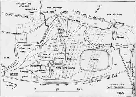 Plan de l'usine à fonte (Réhon)
