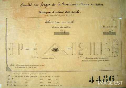 Marque de l'usine de la Providence pour les rails (Réhon)