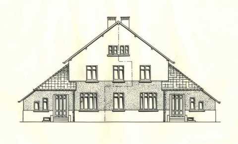 Façade d'une maison de la cité d'Heumont (Réhon)
