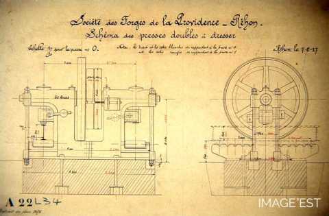 Schéma des presses à dresser (Réhon)