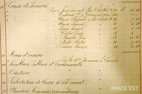 Extrait comptable de la caisse de secours (Réhon)