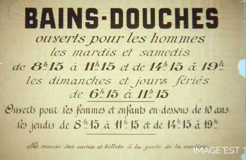 Affiche pour les Bains-douches de Réhon (Meurthe-et-Moselle)