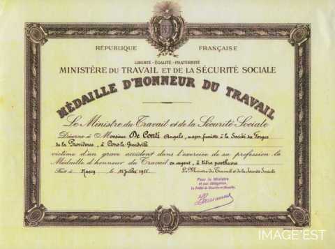 Diplôme du travail à titre posthume à la Providence (Cons-la-Grandville)