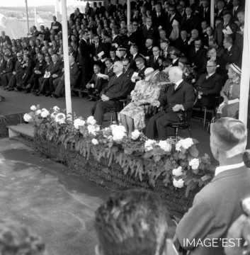 Le général de Gaulle, la Grande-Duchesse de Luxembourg et le président allemand Lübke (Metz)