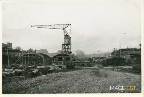 Chantier de construction d'un pont (Sarrebruck)
