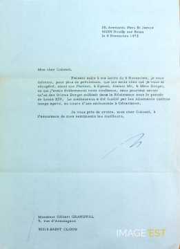 Lettre de Pierre Bindschedler (1973)