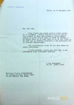 Lettre de Gilbert Grandval (1973)