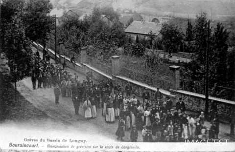 Manifestation de grévistes (Gouraincourt)