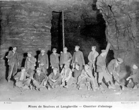 Chantier d'abattage des mines de Saulnes et Longlaville (Meurthe-et-Moselle)