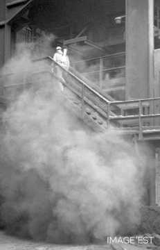 Sidérurgiste avec masque à gaz (Uckange)