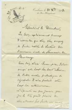 Lettre du 31 octobre 1913