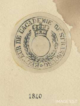 Cachet du Recteur de l'Académie de Strasbourg (1840)