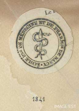 Cachet de l'École de Médecine et de Pharmacie (Nancy)