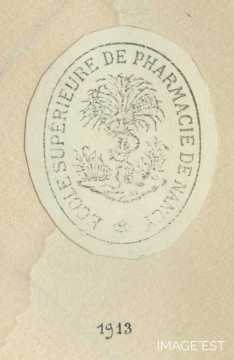 Cachet de l'École supérieure de pharmacie (Nancy)