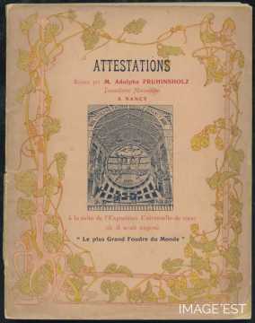 Attestations reçues par M. Adolphe Fruhinsholz?
