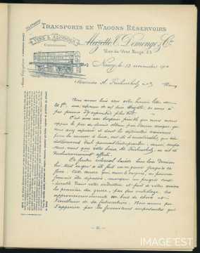 Attestation de la Société T. Demenge & Cie (Nancy)
