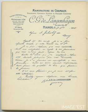 Attestation de la Société C. G. de Langenhagen (Nancy)