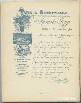 Attestation de la Société Auguste Popp (Épinal)