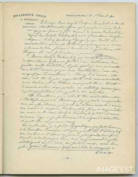 Attestation de la Brasserie Dron (Dombasle-sur-Meurthe)