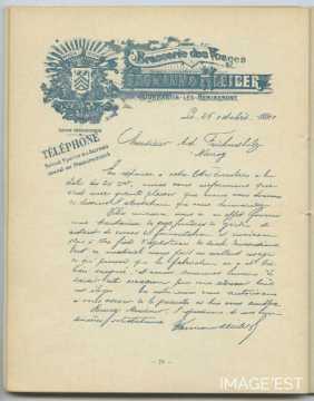 Attestation de la Brasserie Thumann & Kleiber (Dommartin-lès-Remiremont)