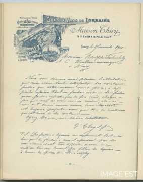 Attestation de la Maison Thiry (Nancy)