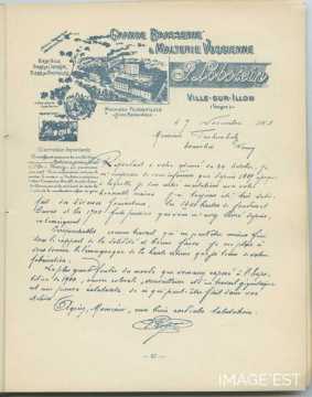 Attestation de la Grande Brasserie F. Lobstein (Ville-sur-Iron)