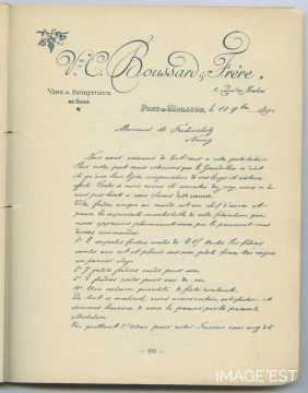 Attestation de l'entreprise Vve C. Boussard & Frère (Pont-à-Mousson)