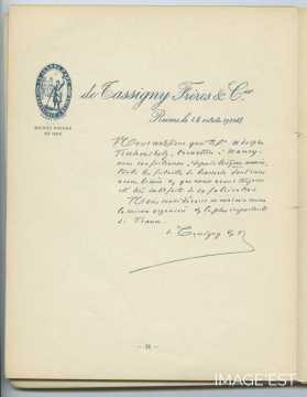 Attestation de la Maison de Tassigny Frères & Cie (Reims)