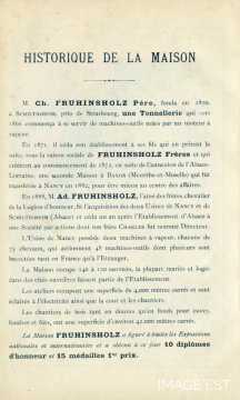 Historique de la Maison Fruhinsholz