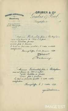 Certificat de l'entreprise Gruber & Cie (Strasbourg)