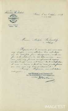 Certificat de la Maison Walbaum, Luling, Goulden & Cie (Reims)