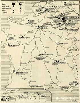 Situation des usines, mines, dépôts et agences des Aciéries de Longwy