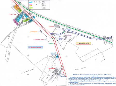 Plan des fours à chaux de Billemont (Dugny-sur-Meuse)